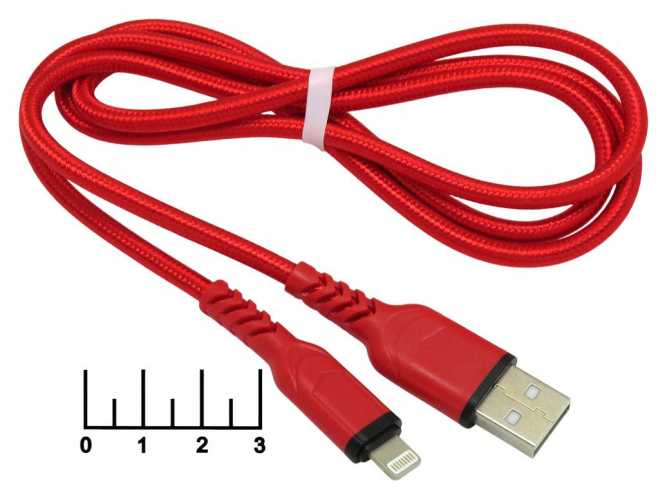 Шнур USB-iPhone Lightning 1м шелк Hoco X59 (красный)