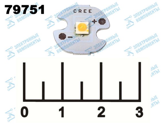 Светодиод LED 3W белый теплый 3.5V 260lm 2700K 16мм Cree XP-E 3WW