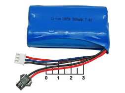 Аккумулятор 7.4V 3A 2*18650 Li-ion (разъем 2pin+3pin)