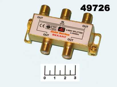 Телевизионный антенный разветвитель 4WAY 5-1000 MHz 5 F разъемов в комплекте gold