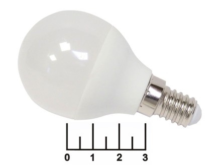 Лампа светодиодная 220V 7.5W E14 4500K белый шар G45 матовая Космос (45*79)