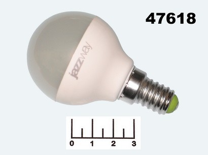 Лампа светодиодная 220V 7W E14 5000K белый шар G45 матовая Jazzway (45*75) (520lm)
