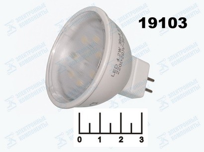 Лампа светодиодная 220V 4.2W MR16 GU5.3 4200K белый прозрачная 7LED Ecola (47*50) M2TV42ELT