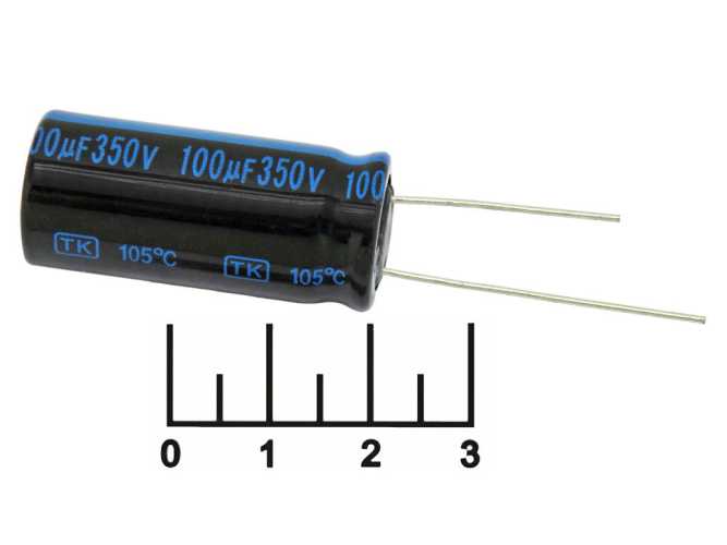Конденсатор электролитический ECAP 100 мкФ 350В 100/350V 1635 105C (TK)