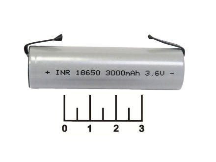 Аккумулятор 3.6V 3A 18650 Li-ion INR с выводами (010198M)