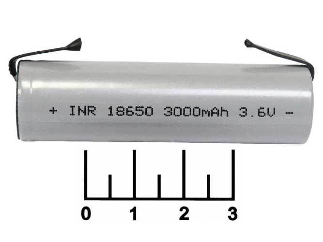 Аккумулятор 3.6V 3A 18650 Li-ion INR с выводами (010198M)