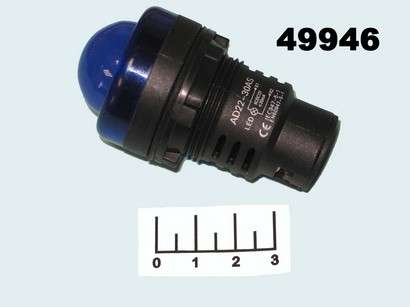 Лампа 12V в плафоне LED синяя AD22-30AS-B (28мм)