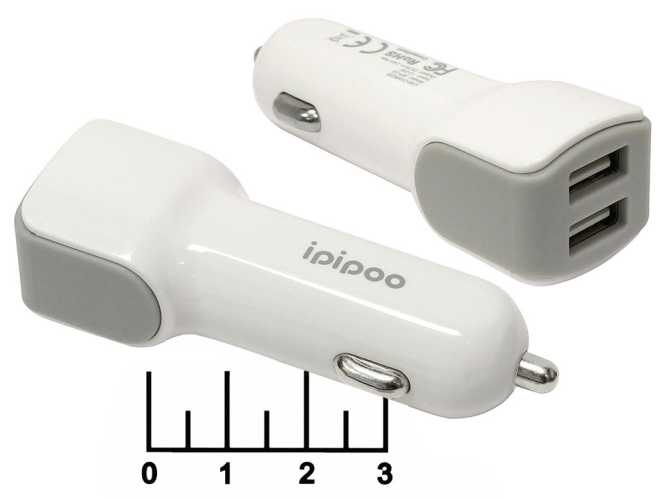 Автомобильное зарядное устройство 2USB 5V 2.4A XP-12 Ipipoo