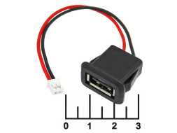 Разъем USB A гнездо в панель 2pin на проводе 10см USB-2pin-PH2.0