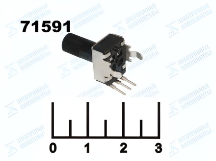 Резистор переменный 50 кОм B RS09-N-30 ВАЛ 13мм (+85)
