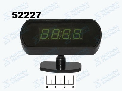 Часы цифровые + термометр KS-781-3 зеленые авто