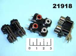 Разъем RCA 4 гнезда на плату (RCA-407)