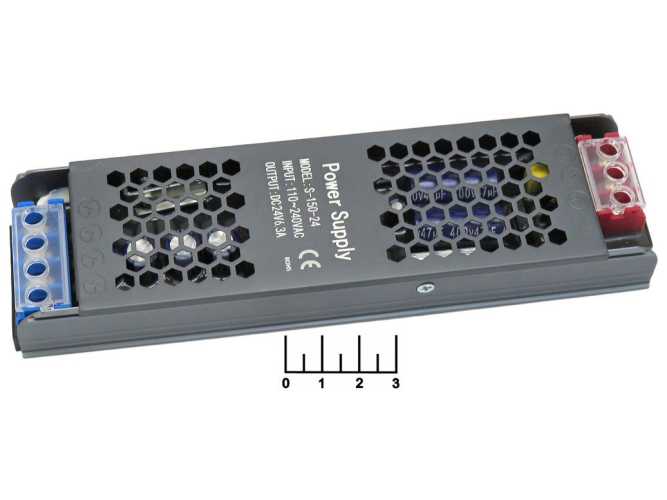 Блок питания 24V 6.3A 150W S-150-24 IP20 (узкий)