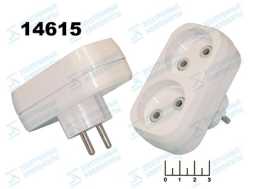 Тройник электрический /2 без земли 10A Makel (10030) белый