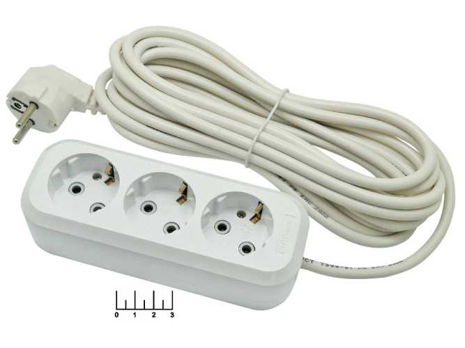 Удлинитель электрический 3/5м с землей Universal (ПВС 3*1) (max-13A)