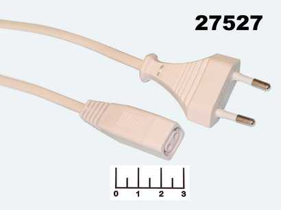 Шнур сетевой 2pin C1 для светильника 1м (вилка прямая/плоская) (CH103)