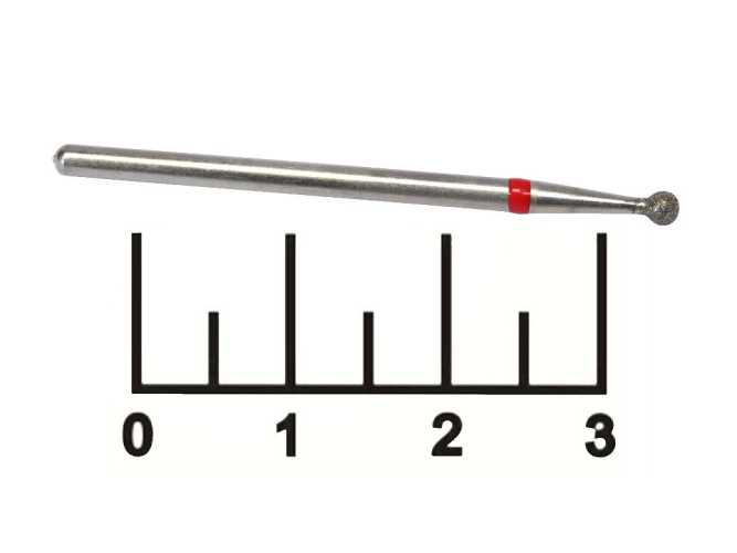 Бор-фреза шар 2.5мм алмазный красный