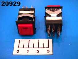 Кнопка IPBS-Q/Q красная LED RED с фиксацией 8 контактов (ЧК)