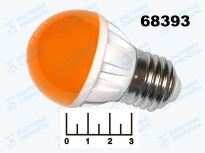 Лампа светодиодная 220V 2.6W E27 желтая шар G45 Ecola (45*75) K7CY26ELB.