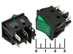 Выключатель 250/30 250V 30A KCD4-201N-B зеленый 6 контактов (перекидной)