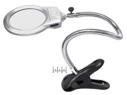 Лупа-подставка гибкая на прищепке 2*/5* 107мм/24мм MG15122-1B