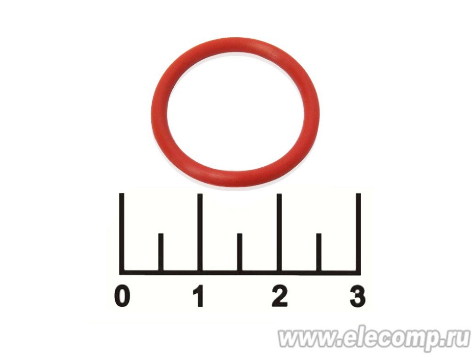 Кольцо уплотнительное силиконовое 21*2мм красное (-35...+200C) пищевое