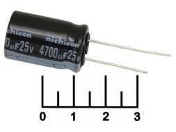 Конденсатор электролитический ECAP 4700 мкФ 25В 4700/25V 1625 105C Nichicon (M)