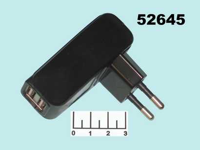 Сетевое зарядное устройство 2USB 5V 0.5A Ritmix RM-008