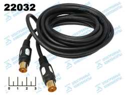 Шнур TV-TV 3м gold пластик