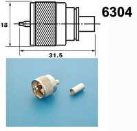 Разъем UHF штекер (PL-259) обжимной RG-58 (501A)