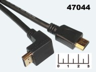 Шнур HDMI-HDMI 1.8м gold пластик угол Gembird/Cablexpert 1.4В (ключ сверху)