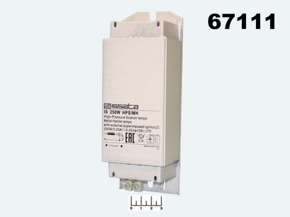 Дроссель для металлогалогенных/натриевых ламп 250W MH/HPS