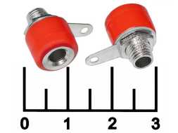 Клемма банан гнездо под гайку красная (10-0061)