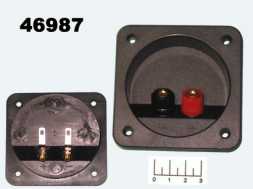 Клемма банан 2 гнезда gold пластик 80*80мм (10-0057)