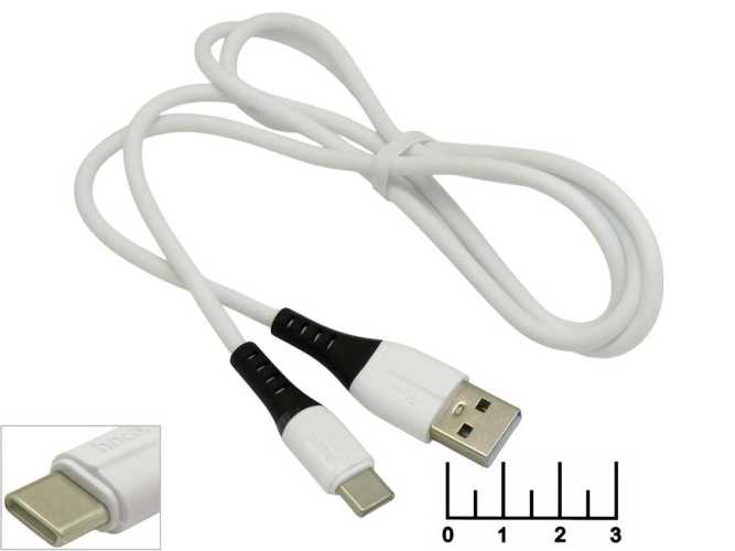 Шнур USB-Type C 1м silicon Hoco X82 (белый) (быстрая зарядка)
