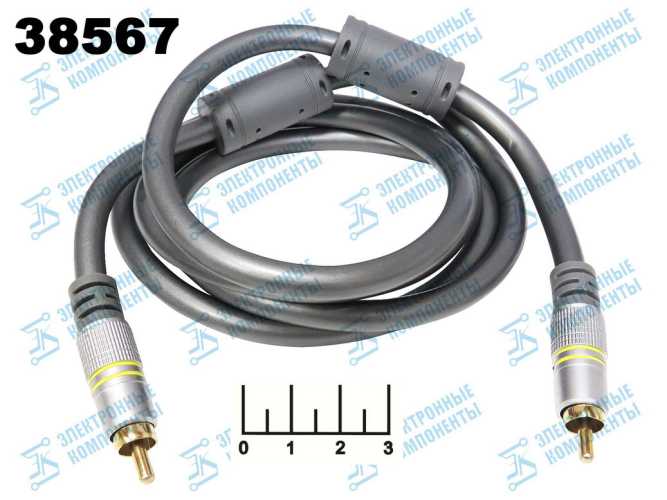 Шнур 1RCA-1RCA 1.5м gold металл (фильтр) Premier (5-501H)