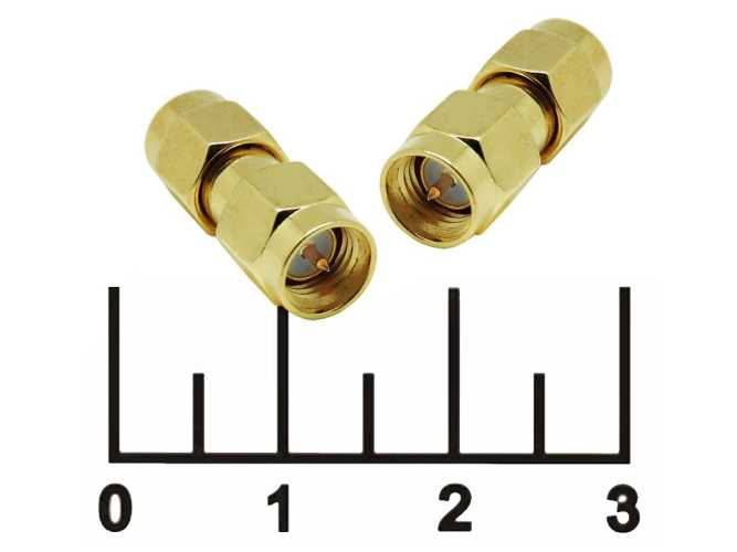Переходник SMA 2 штекера gold