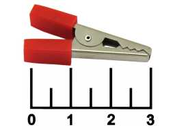 Зажим крокодил L-30 красный (8-0029)