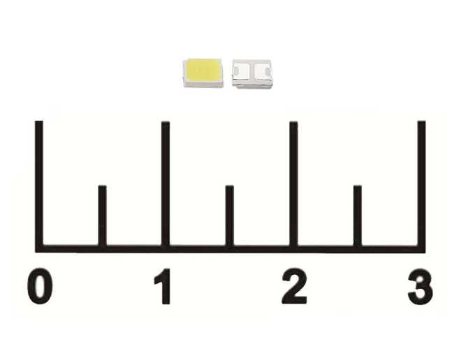 Светодиод LED 0.5W 9V 60lm 2835UWC SMD (мал.конт +)