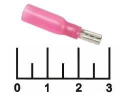 Клемма ножевая гнездо 2.8мм красная термоусадочная (FDD1.25-110(8))