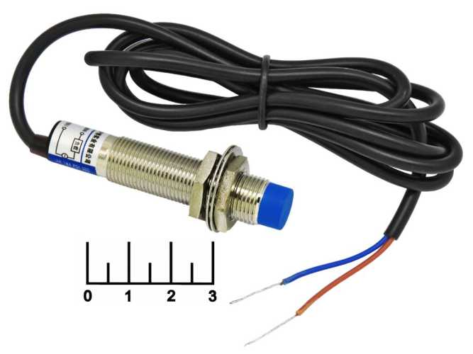 Индуктивный выключатель LJ12A3-4-J/DZ 90...250V 400mA NC 2-х проводный (4мм не встраиваемый) D-12мм