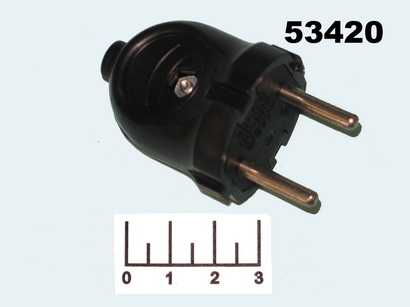 Вилка электрическая без земли черная (В6-176,В-220)
