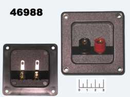Клемма банан 2 гнезда gold пластик 76*76мм (10-0053)