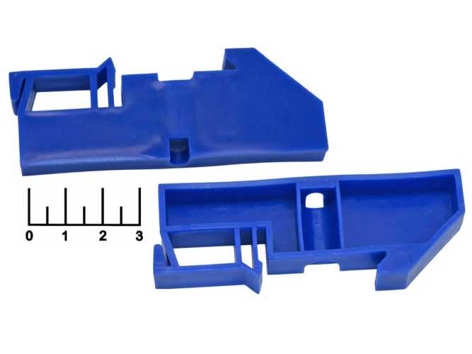 Крепеж на DIN-рейку 85мм пластик синий