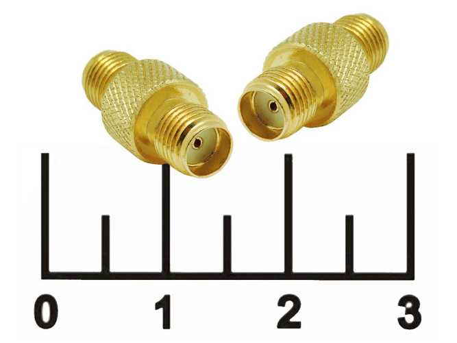 Переходник SMA 2 гнезда gold