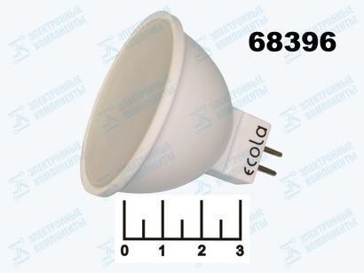 Лампа светодиодная 220V 5.4W MR16 GU5.3 2800K белый теплый матовая Ecola (48*50) M2UW54ELB
