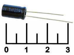 Конденсатор электролитический ECAP 1 мкФ 250В 1/250V 0611 105C (TK)
