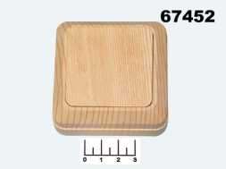 Выключатель 1-клавишный накладной Universal (Олимп) сосна (70777/5560797)