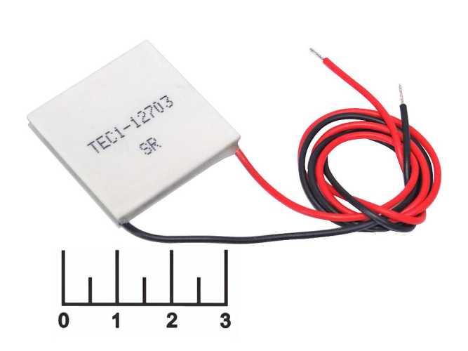 Элемент Пельтье TEC1-12703 30*30*3 14.2V 3A t-разность 60 гр.