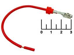 Клемма гнездо на проводе 1*0.75мм 13см красная влагозащищенная (7142/98070СБ) H8/H9/H11